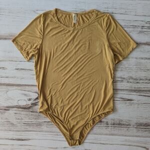 MTS Mustard Gold Short Sleeve Baby Tee Bodysuit sz Large